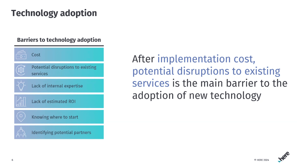 HERE Technologies & AWS survey - technology adoption